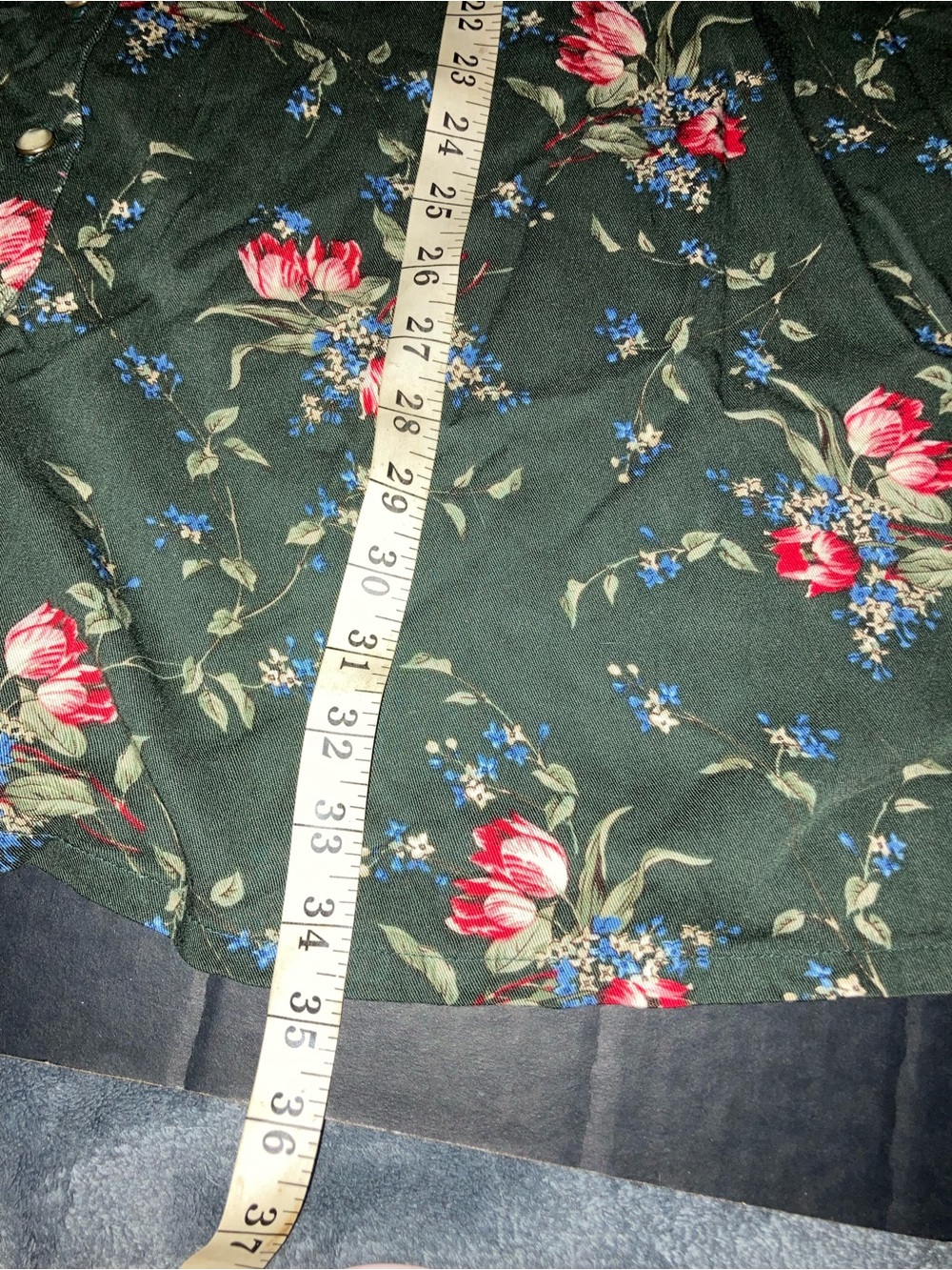 Vintage Green Floral Skirt - Picture 3 of 5